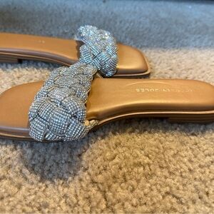 Sincerely Jules Women Silver Sparkle Rhinestone Slides Size 9
